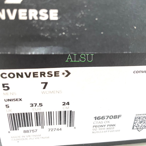 🌸Sale🌸 Converse Ctas Canvas Low Peony Pink Women's Size 6 Sneakers 166708F - Picture 10 of 10